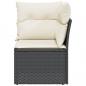 Preview: Garten-Ecksofa mit Kissen Schwarz Poly Rattan