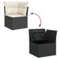 Preview: Garten-Ecksofa mit Kissen Schwarz Poly Rattan