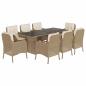 Preview: 9-tlg. Garten-Essgruppe mit Kissen Beige Poly Rattan