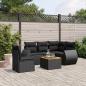 Preview: ARDEBO.de - 6-tlg. Garten-Sofagarnitur mit Kissen Schwarz Poly Rattan