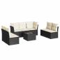 Preview: ARDEBO.de - 8-tlg. Garten-Sofagarnitur mit Kissen Schwarz Poly Rattan