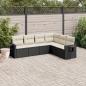 Preview: ARDEBO.de - 6-tlg. Garten-Sofagarnitur mit Kissen Schwarz Poly Rattan