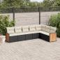 Preview: ARDEBO.de - 7-tlg. Garten-Sofagarnitur mit Kissen Schwarz Poly Rattan