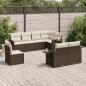 Preview: ARDEBO.de - 8-tlg. Garten-Sofagarnitur mit Kissen Braun Poly Rattan