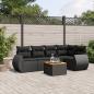 Preview: ARDEBO.de - 6-tlg. Garten-Sofagarnitur mit Kissen Schwarz Poly Rattan