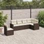 Preview: ARDEBO.de - 6-tlg. Garten-Sofagarnitur mit Kissen Braun Poly Rattan