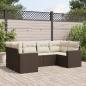 Preview: ARDEBO.de - 6-tlg. Garten-Sofagarnitur mit Kissen Braun Poly Rattan