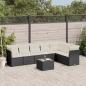 Preview: ARDEBO.de - 8-tlg. Garten-Sofagarnitur mit Kissen Schwarz Poly Rattan