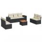 Preview: 8-tlg. Garten-Sofagarnitur mit Kissen Schwarz Poly Rattan