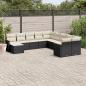 Preview: ARDEBO.de - 11-tlg. Garten-Sofagarnitur mit Kissen Schwarz Poly Rattan