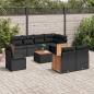 Preview: ARDEBO.de - 9-tlg. Garten-Sofagarnitur mit Kissen Schwarz Poly Rattan