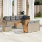 Preview: ARDEBO.de - 9-tlg. Garten-Sofagarnitur mit Kissen Beige Poly Rattan