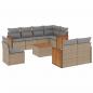 Preview: 9-tlg. Garten-Sofagarnitur mit Kissen Beige Poly Rattan