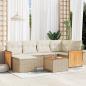 Preview: ARDEBO.de - 7-tlg. Garten-Sofagarnitur mit Kissen Beige Poly Rattan