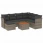 Preview: ARDEBO.de - 8-tlg. Garten-Sofagarnitur mit Kissen Grau Poly Rattan