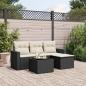 Preview: ARDEBO.de - 5-tlg. Garten-Sofagarnitur mit Kissen Schwarz Poly Rattan