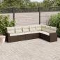 Preview: ARDEBO.de - 7-tlg. Garten-Sofagarnitur mit Kissen Braun Poly Rattan