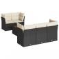 Preview: 7-tlg. Garten-Sofagarnitur mit Kissen Schwarz Poly Rattan