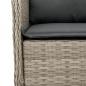 Preview: 7-tlg. Garten-Essgruppe mit Kissen Hellgrau Poly Rattan