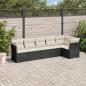 Preview: ARDEBO.de - 6-tlg. Garten-Sofagarnitur mit Kissen Schwarz Poly Rattan