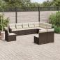 Preview: ARDEBO.de - 10-tlg. Garten-Sofagarnitur mit Kissen Braun Poly Rattan