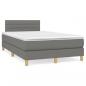 Preview: ARDEBO.de - Boxspringbett mit Matratze & LED Dunkelgrau 120x190 cm Stoff