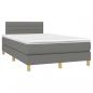 Preview: Boxspringbett mit Matratze & LED Dunkelgrau 120x190 cm Stoff