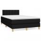 Preview: ARDEBO.de - Boxspringbett mit Matratze & LED Schwarz 120x190 cm Stoff