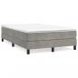 Preview: ARDEBO.de - Boxspringbett mit Matratze Hellgrau 120x190 cm Samt