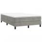 Preview: Boxspringbett mit Matratze Hellgrau 120x190 cm Samt