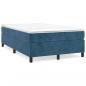 Preview: ARDEBO.de - Boxspringbett mit Matratze Dunkelblau 120x190 cm Samt