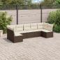 Preview: ARDEBO.de - 7-tlg. Garten-Sofagarnitur mit Kissen Braun Poly Rattan