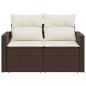 Preview: Gartensofa mit Kissen 2-Sitzer Braun Poly Rattan