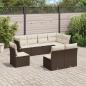 Preview: ARDEBO.de - 8-tlg. Garten-Sofagarnitur mit Kissen Braun Poly Rattan