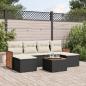 Preview: ARDEBO.de - 7-tlg. Garten-Sofagarnitur mit Kissen Schwarz Poly Rattan