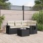 Preview: ARDEBO.de - 5-tlg. Garten-Sofagarnitur mit Kissen Schwarz Poly Rattan