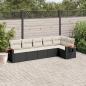 Preview: ARDEBO.de - 6-tlg. Garten-Sofagarnitur mit Kissen Schwarz Poly Rattan