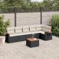 Preview: ARDEBO.de - 7-tlg. Garten-Sofagarnitur mit Kissen Schwarz Poly Rattan