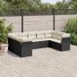 Preview: ARDEBO.de - 9-tlg. Garten-Sofagarnitur mit Kissen Schwarz Poly Rattan