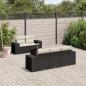 Preview: ARDEBO.de - 6-tlg. Garten-Sofagarnitur mit Kissen Schwarz Poly Rattan