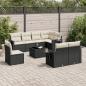 Preview: ARDEBO.de - 9-tlg. Garten-Sofagarnitur mit Kissen Schwarz Poly Rattan