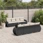 Preview: ARDEBO.de - 9-tlg. Garten-Sofagarnitur mit Kissen Schwarz Poly Rattan