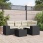 Preview: ARDEBO.de - 5-tlg. Garten-Sofagarnitur mit Kissen Schwarz Poly Rattan