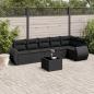 Preview: ARDEBO.de - 7-tlg. Garten-Sofagarnitur mit Kissen Schwarz Poly Rattan