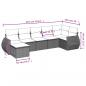 Preview: 7-tlg. Garten-Sofagarnitur mit Kissen Schwarz Poly Rattan