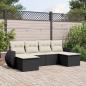 Preview: ARDEBO.de - 6-tlg. Garten-Sofagarnitur mit Kissen Schwarz Poly Rattan