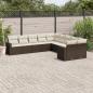 Preview: ARDEBO.de - 10-tlg. Garten-Sofagarnitur mit Kissen Braun Poly Rattan