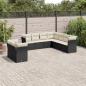 Preview: ARDEBO.de - 9-tlg. Garten-Sofagarnitur mit Kissen Schwarz Poly Rattan