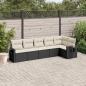 Preview: ARDEBO.de - 6-tlg. Garten-Sofagarnitur mit Kissen Schwarz Poly Rattan