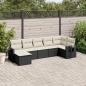 Preview: ARDEBO.de - 7-tlg. Garten-Sofagarnitur mit Kissen Schwarz Poly Rattan